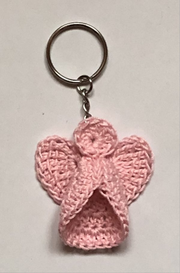 Porte-clés ange, 5cm de hauteur, couleur à choix – Au Crochet de Coeur